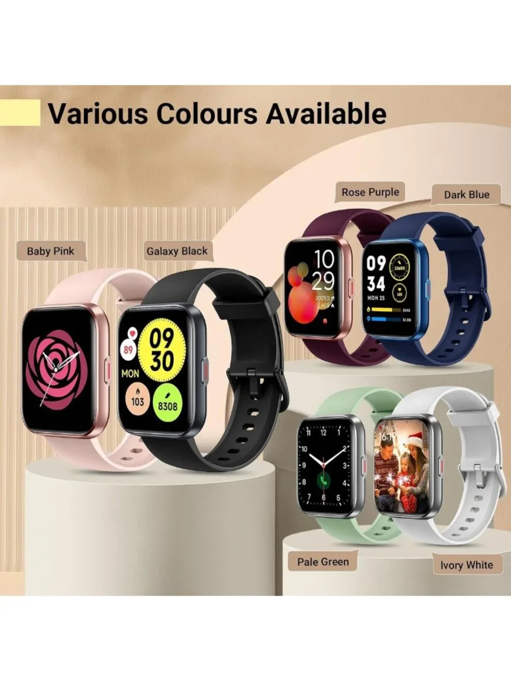 Stylish Fitness Smart Watch for Women, Tracks Heart Rate & Sleep, Alexa Alerts